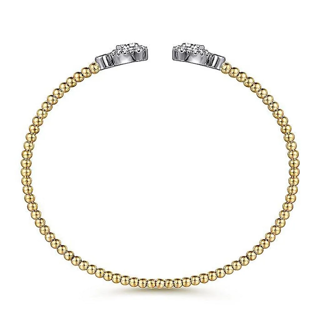 0.36ctw Split Diamond Bujukan Bangle, 6.25" - Yellow Gold