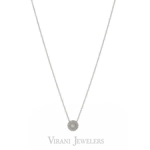 0.45CT DIamond Infinite Circle Pendant Necklace Set in 14K White Gold