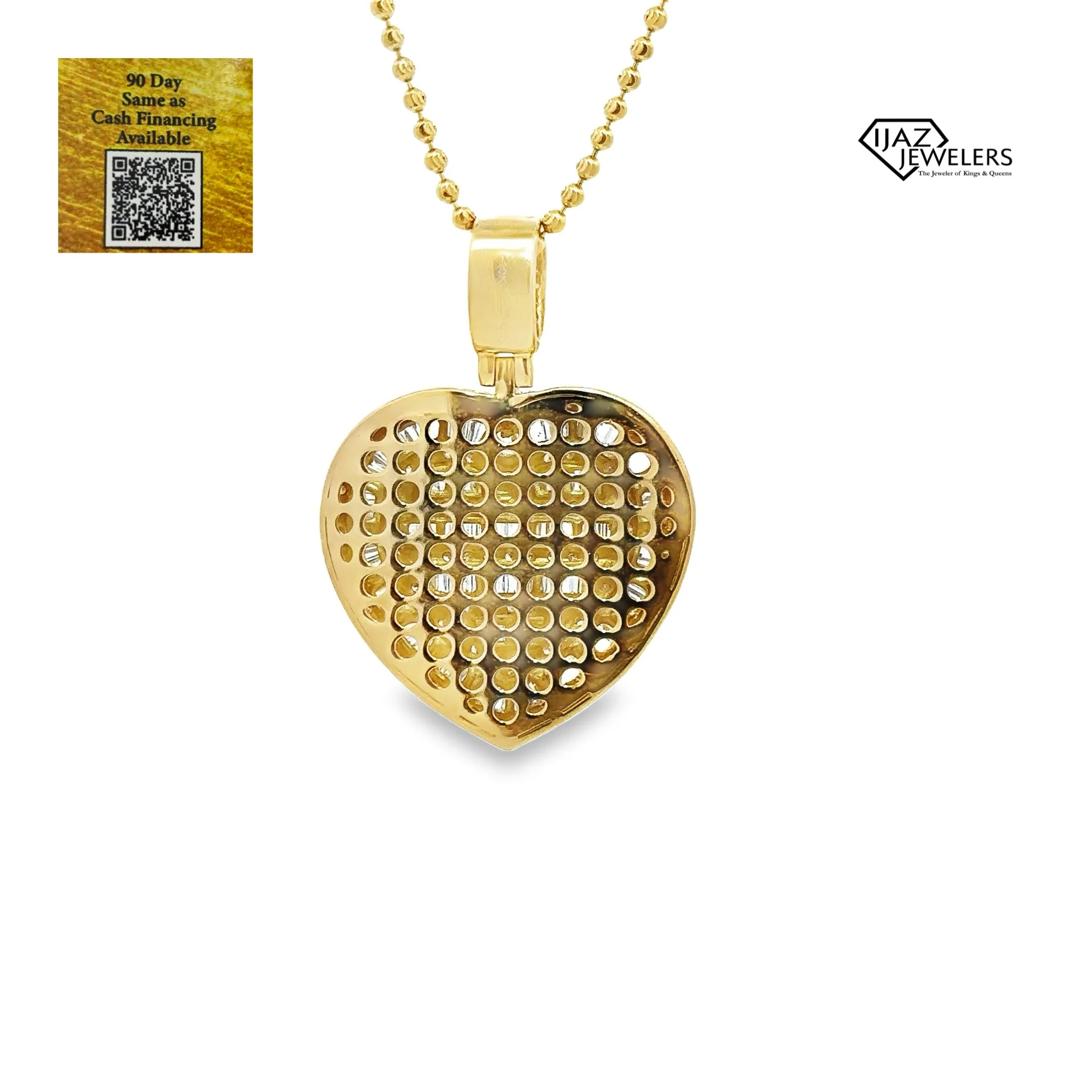 10K Gold 4.10 CTW Diamond Heart Charm