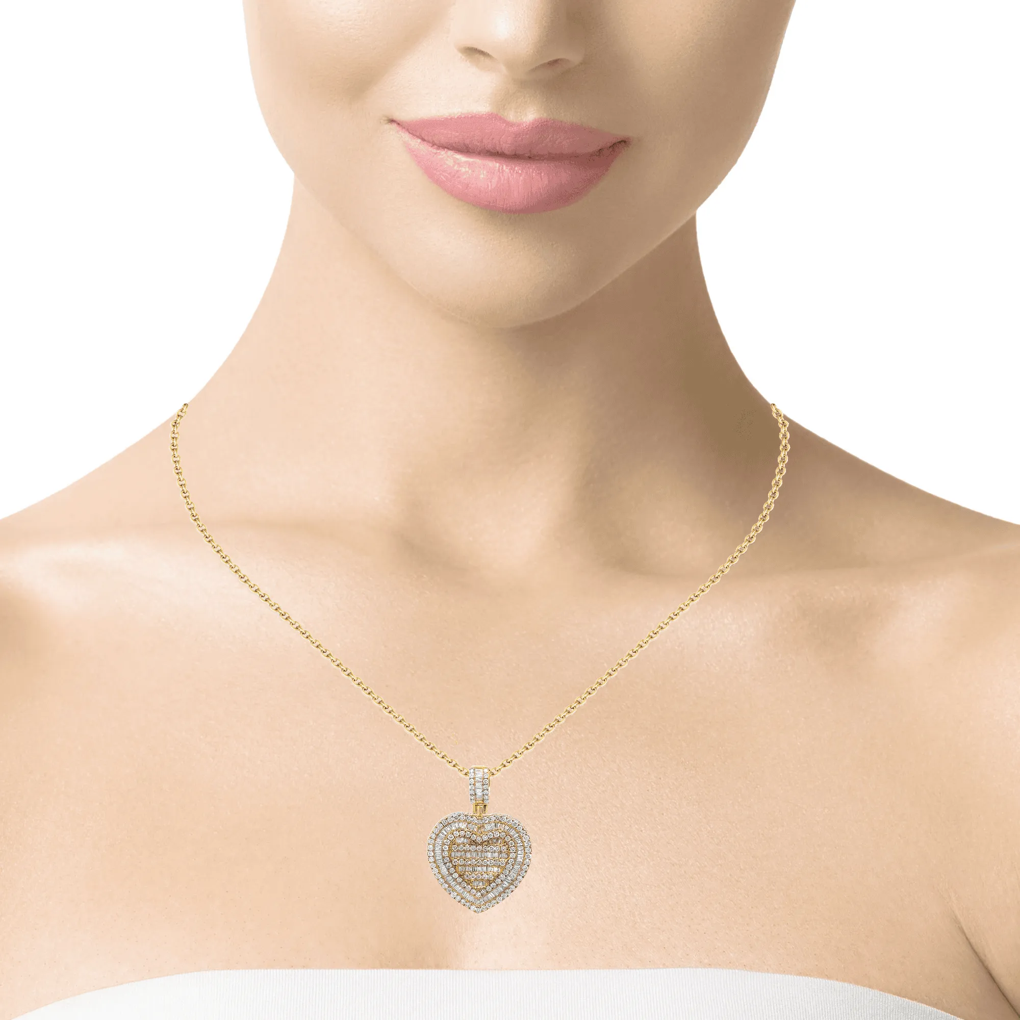 10K Gold 4.10 CTW Diamond Heart Charm