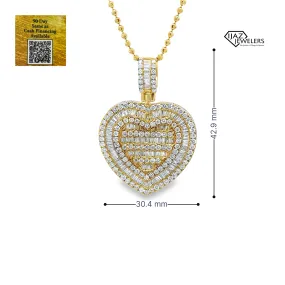 10K Gold 4.10 CTW Diamond Heart Charm