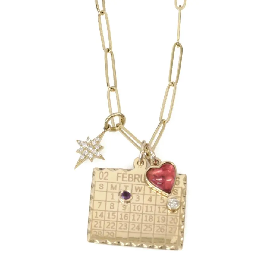 10K Gold Little Lila Pave Diamond Pendant