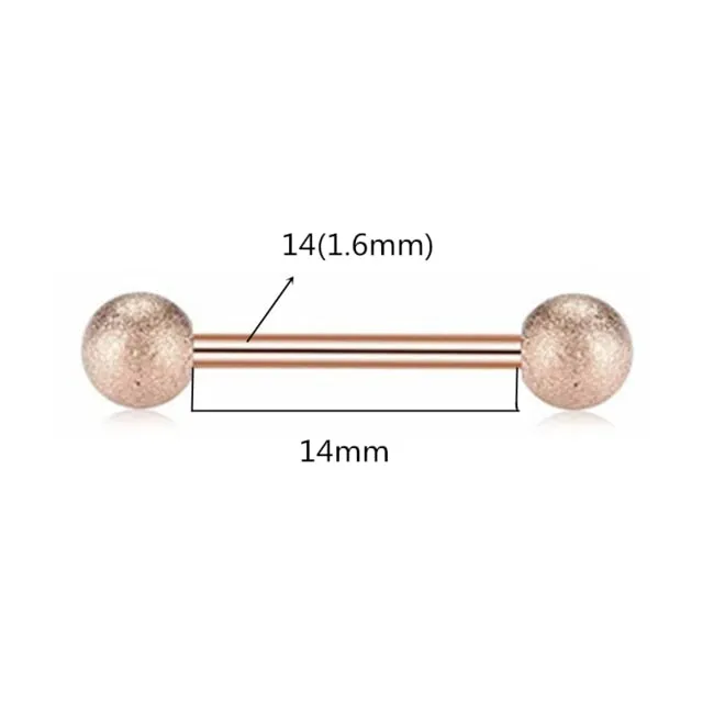 1/2PCS Glitter Tongue Piercing Ring 14G Rose Gold Crystal Nipple Piercing Bar Sexy Tongue Ring Barbell Nipple Ring Pircing Teton