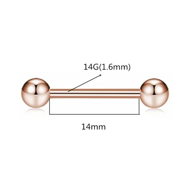 1/2PCS Glitter Tongue Piercing Ring 14G Rose Gold Crystal Nipple Piercing Bar Sexy Tongue Ring Barbell Nipple Ring Pircing Teton