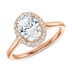 14K Gold Oval Forever One Moissanite Engagement Ring