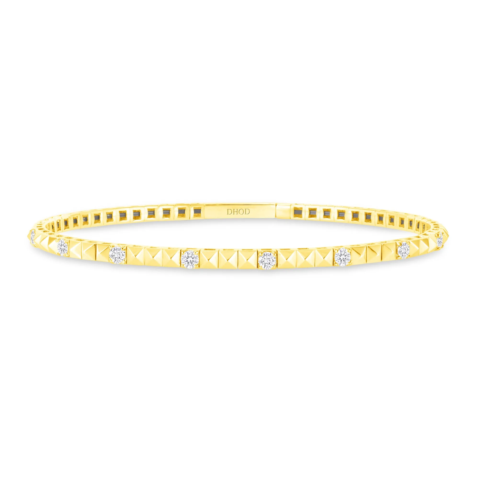 14k Gold Stud Diamond Bangle