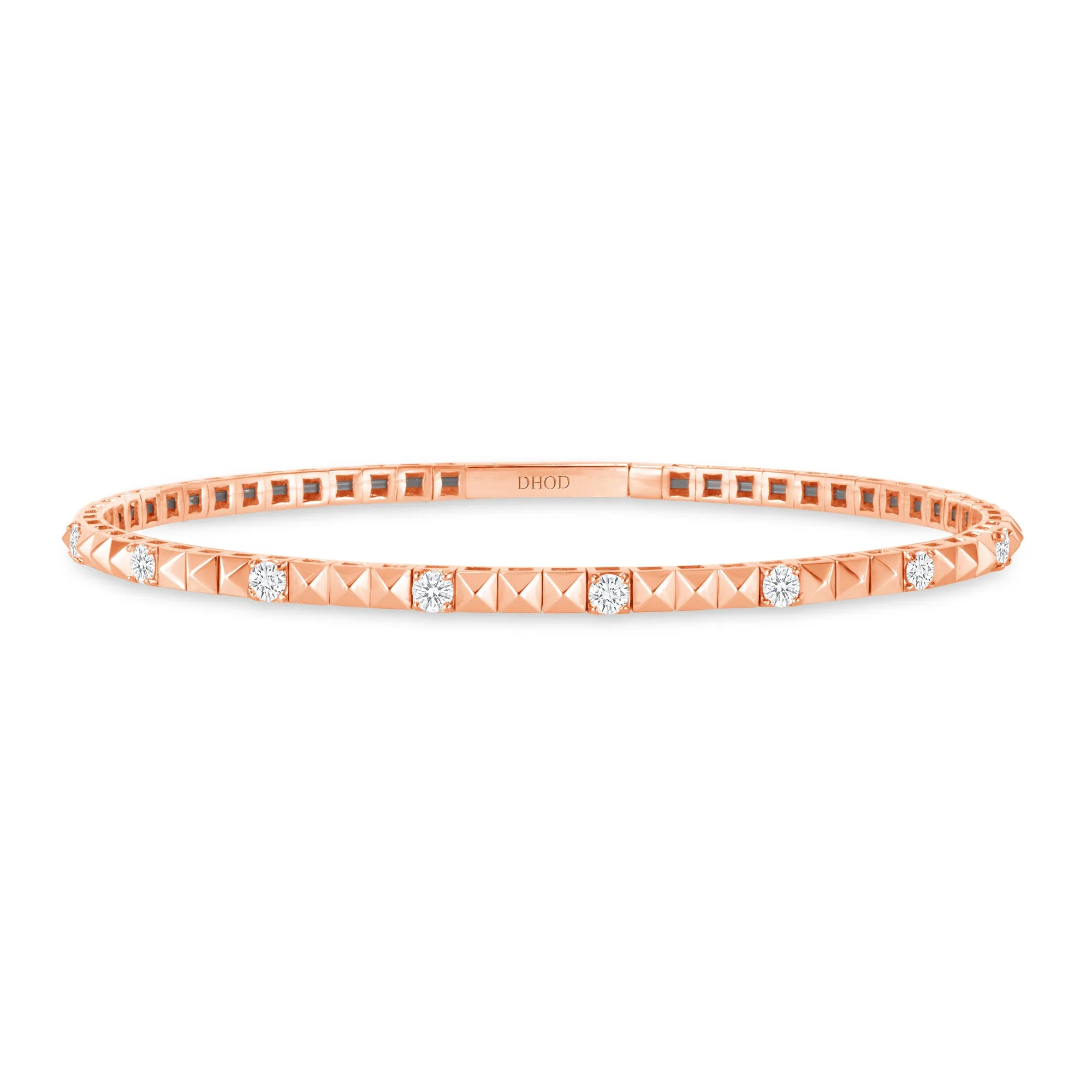 14k Gold Stud Diamond Bangle