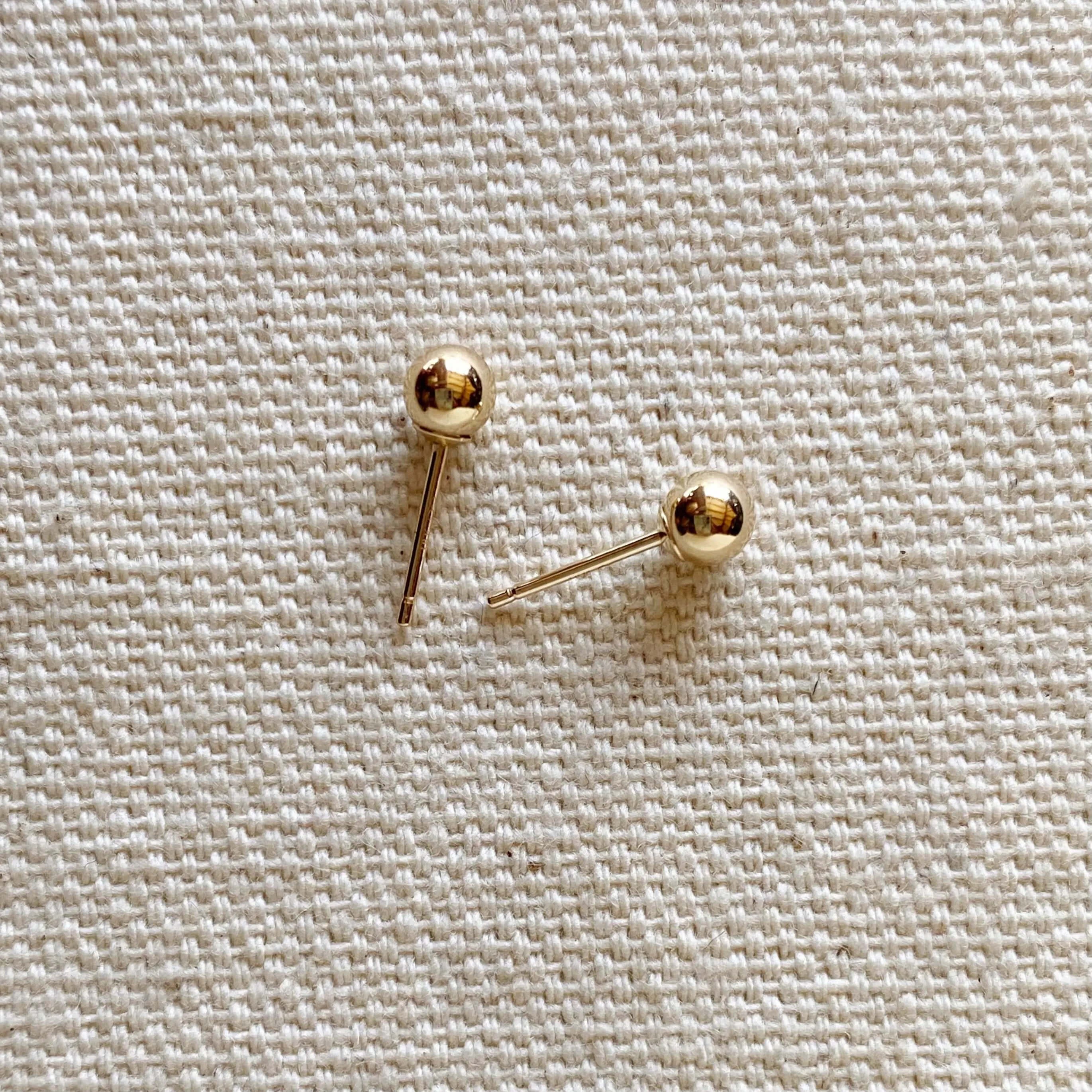 14k Solid Gold 4mm Ball Stud Piercing Earrings