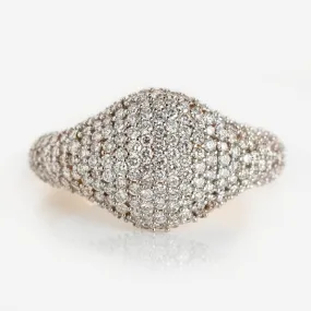 14k Solid Gold Pave Diamond Statement Ring