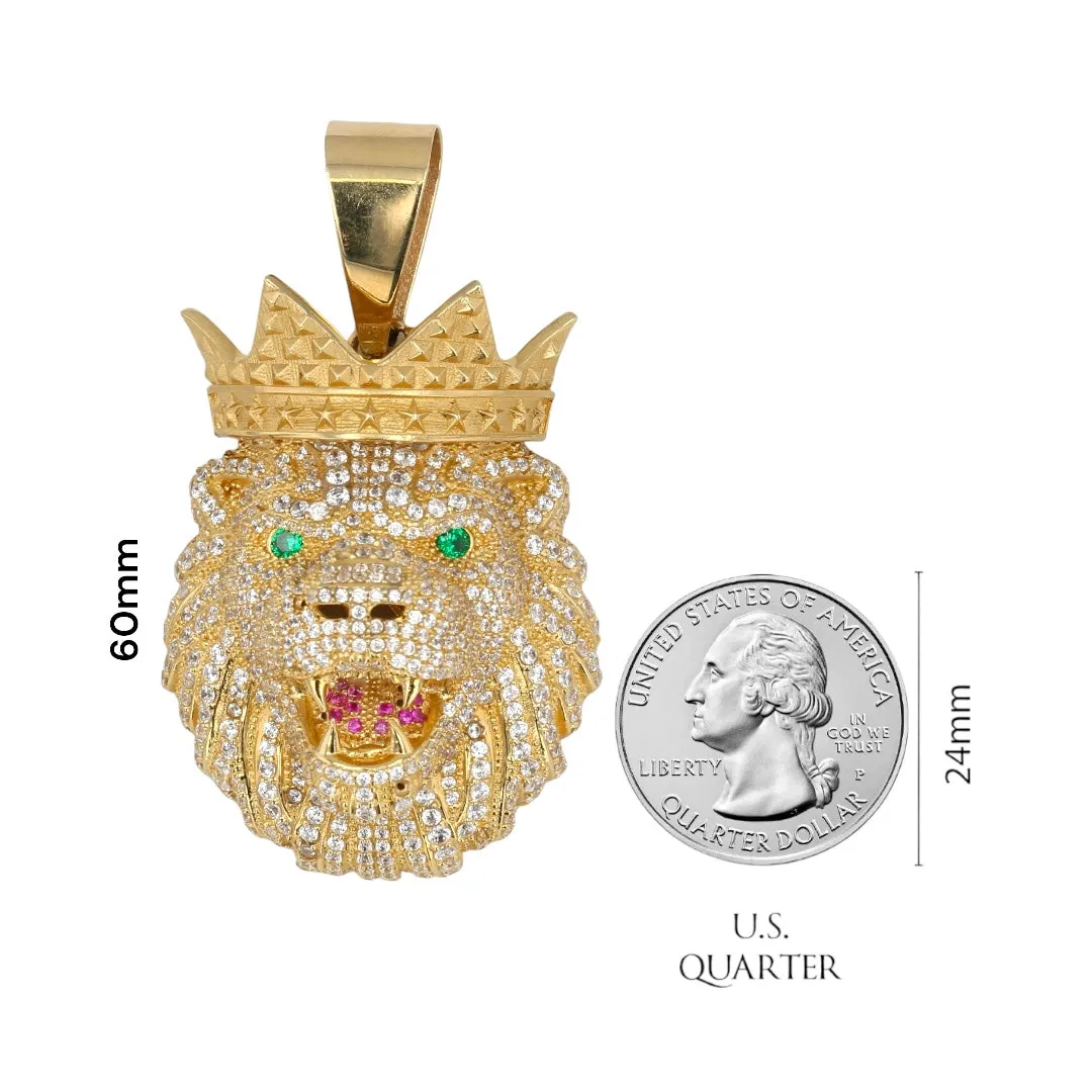 14K Yellow gold lion king pendant-317422