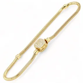 14K Yellow gold solid gold snake bracelet-22228