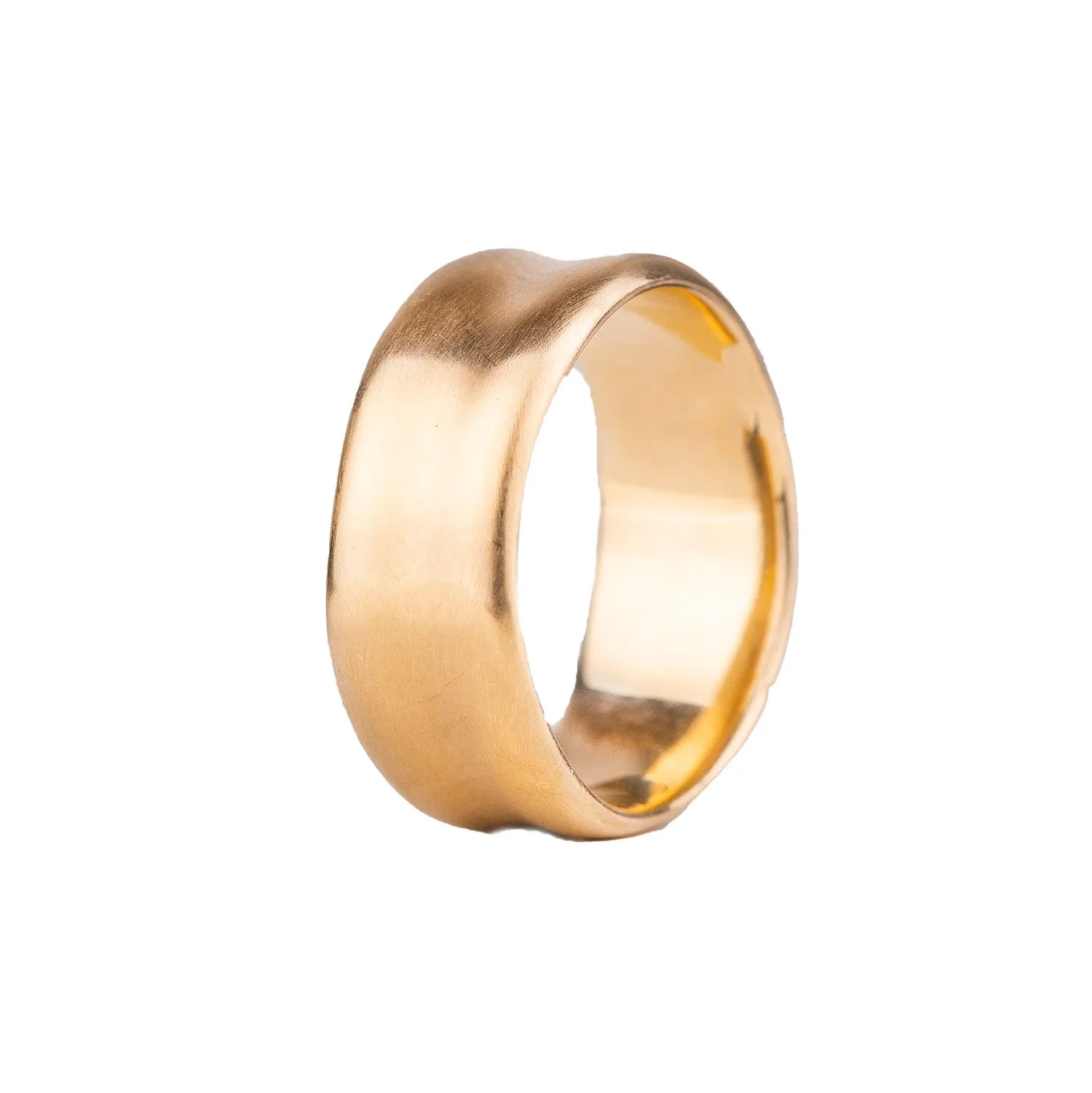 14k Yellow Gold Wide Wavy Band by Matsu