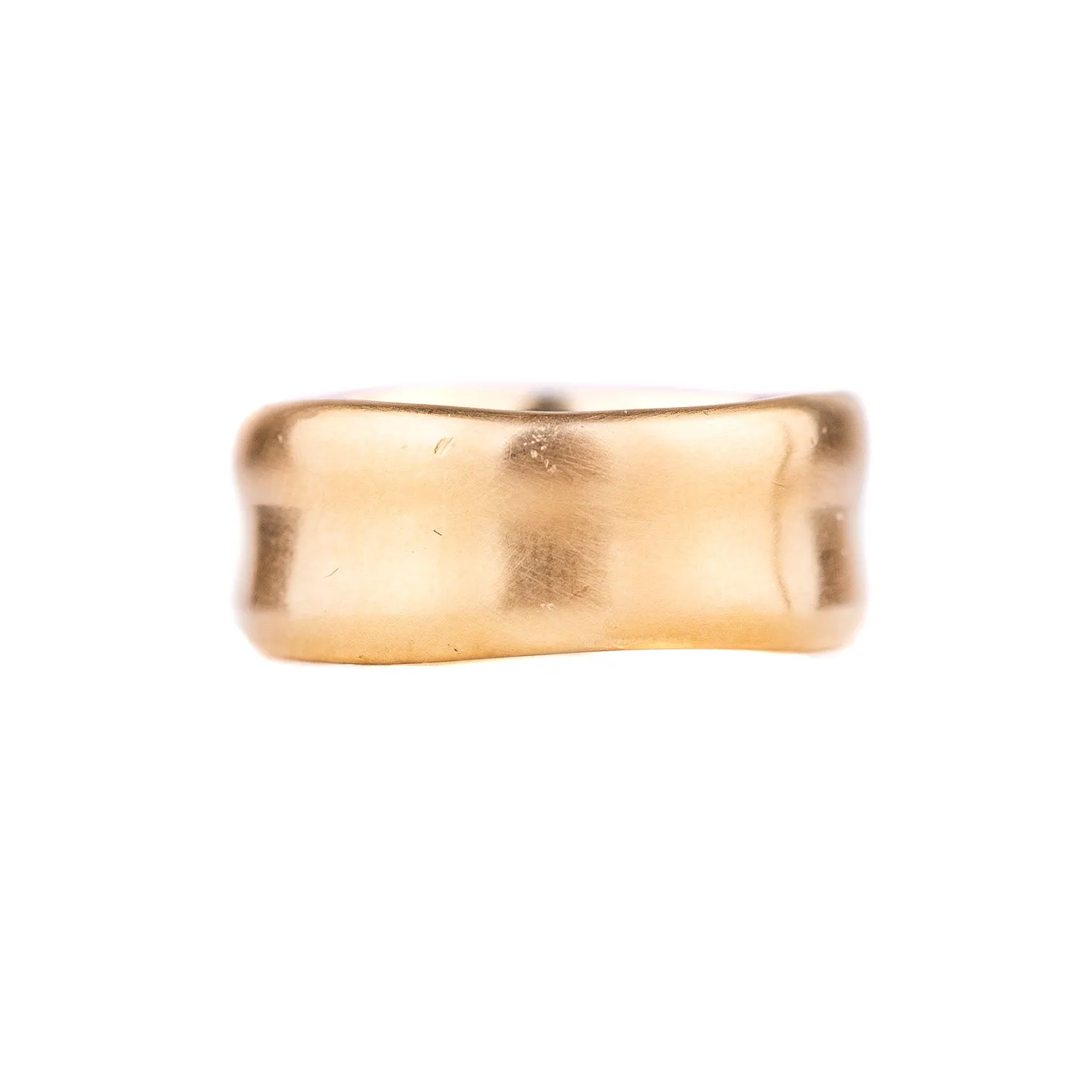 14k Yellow Gold Wide Wavy Band by Matsu