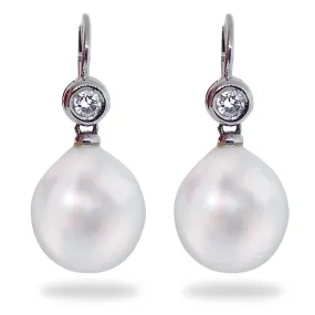 14KT WG High Dome Pearl Earrings