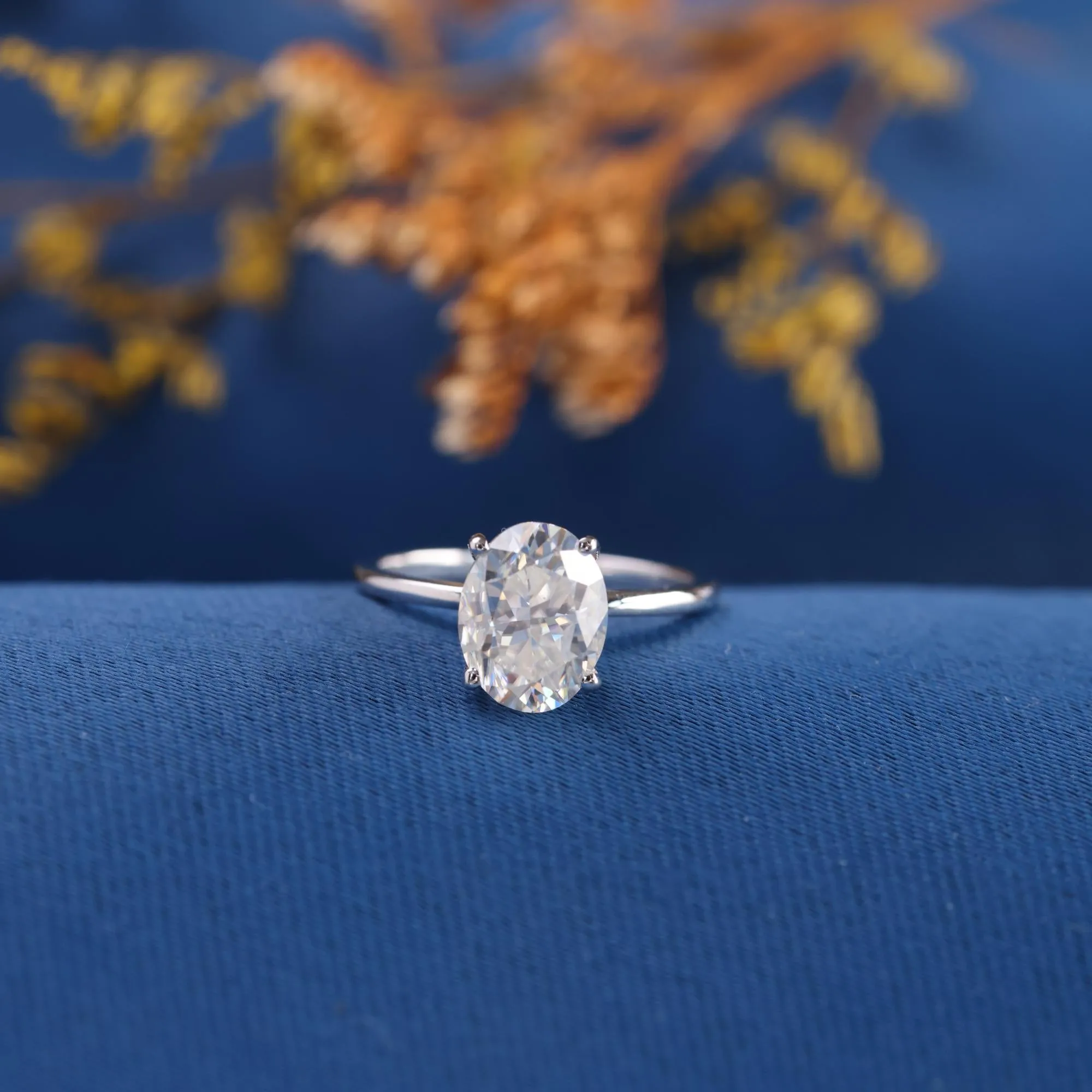 1.5 CT Oval Cut Lab Diamond Engagement Ring