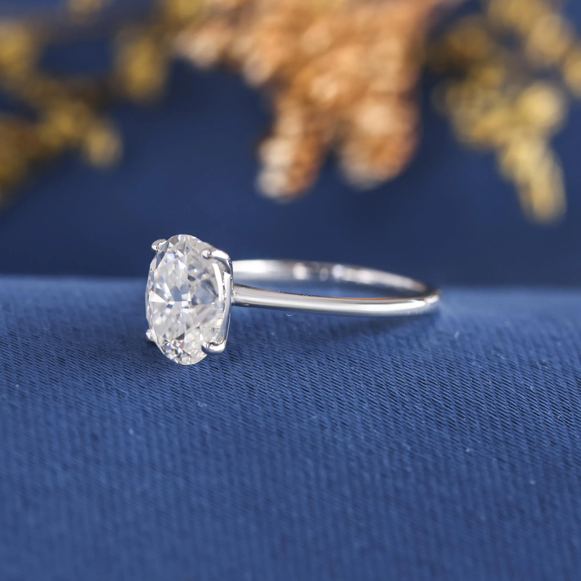 1.5 CT Oval Cut Lab Diamond Engagement Ring