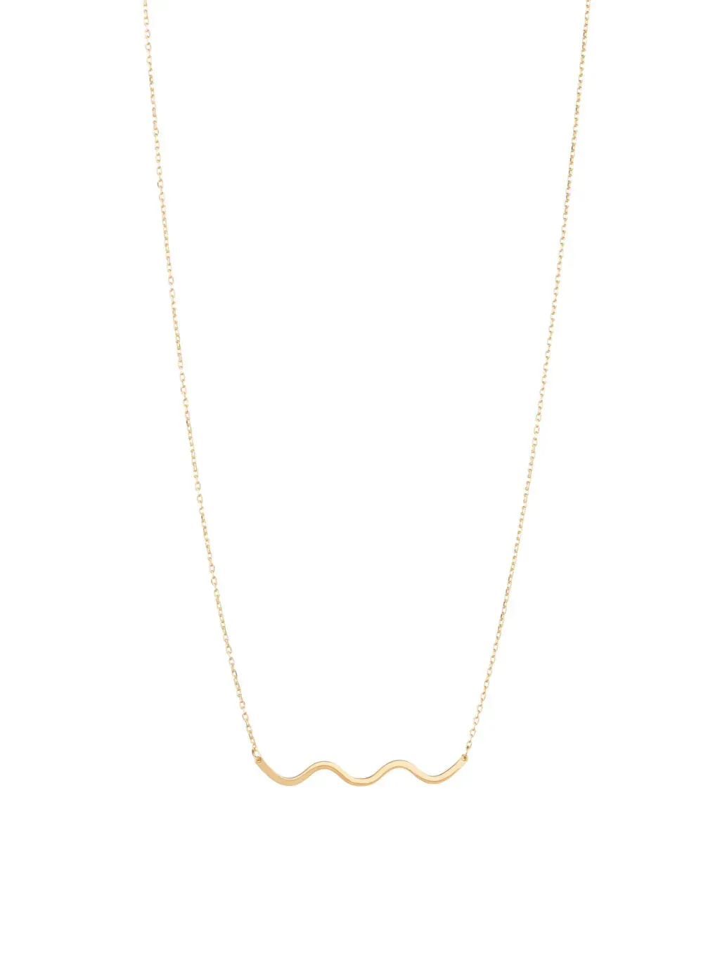 18K Gold Minimalist Wave Necklace