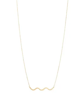 18K Gold Minimalist Wave Necklace