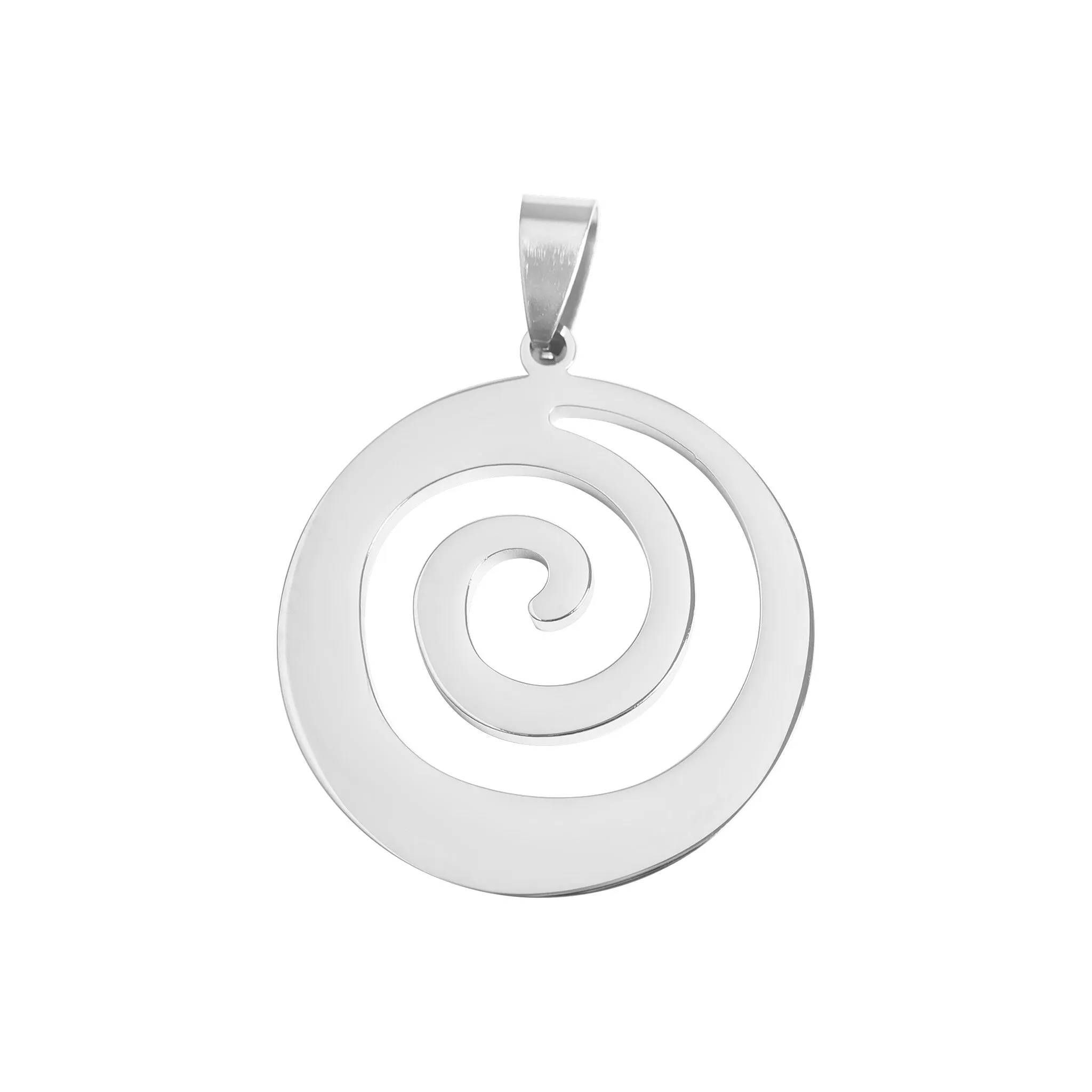 18K Gold PVD Polished Stainless Steel Swirl Cutout Pendant / SBB0040