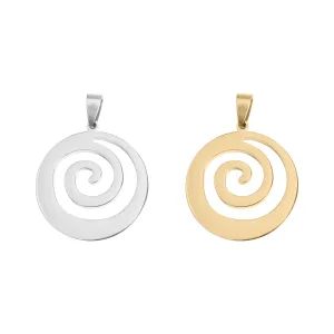 18K Gold PVD Polished Stainless Steel Swirl Cutout Pendant / SBB0040