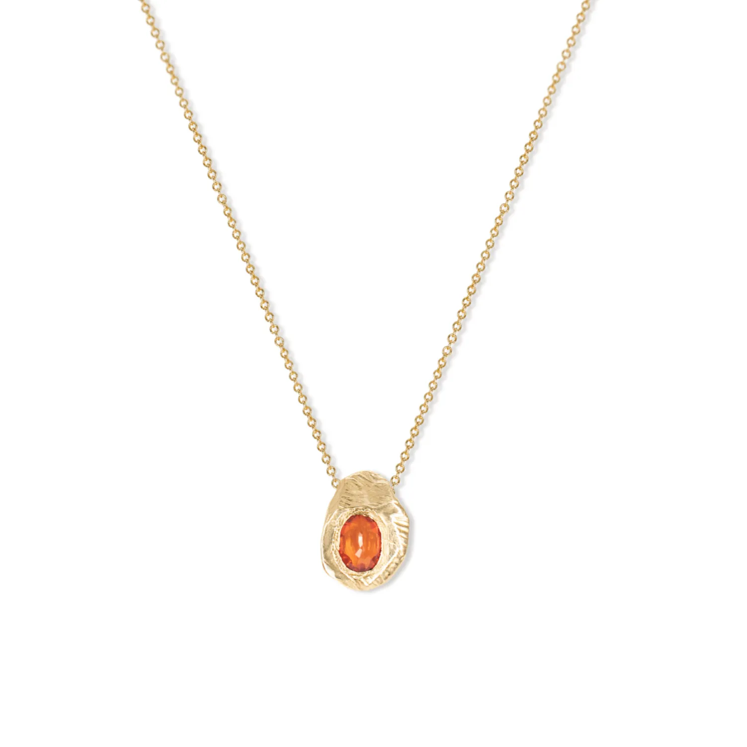 18K Oval Slider Necklace in Poppy Red Sapphire