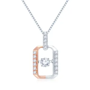 18K White Rose Gold Diamond Pendant