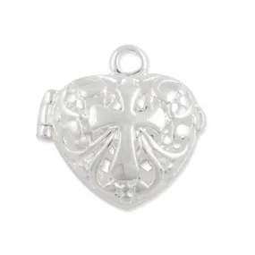 19*19 MM Silver Filigree Heart Brass Cage Pendant ,Sold 20 PCS Per Pkg