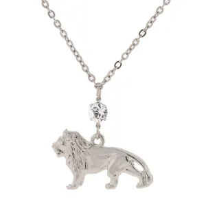 1928 Jewelry Crystal Cecil The Lion Pendant Necklace 16"   3" Extender