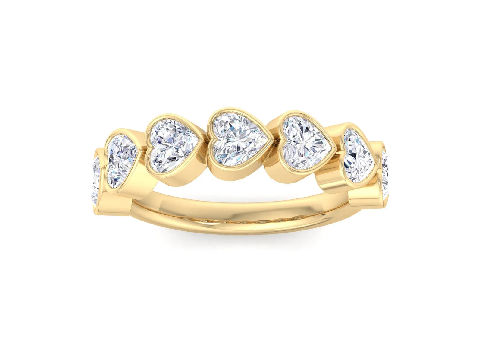 1.96 CT Lab Grown Diamond Wedding Band Heart Cut Ring