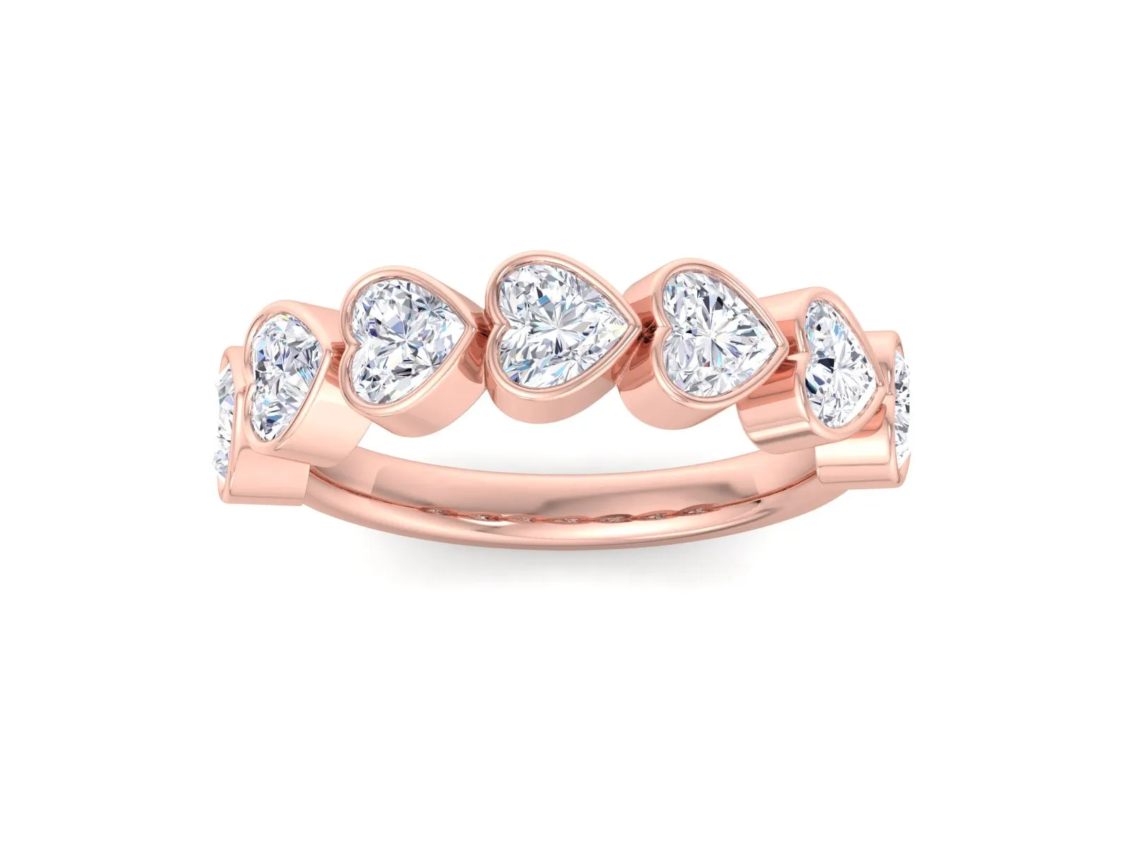 1.96 CT Lab Grown Diamond Wedding Band Heart Cut Ring