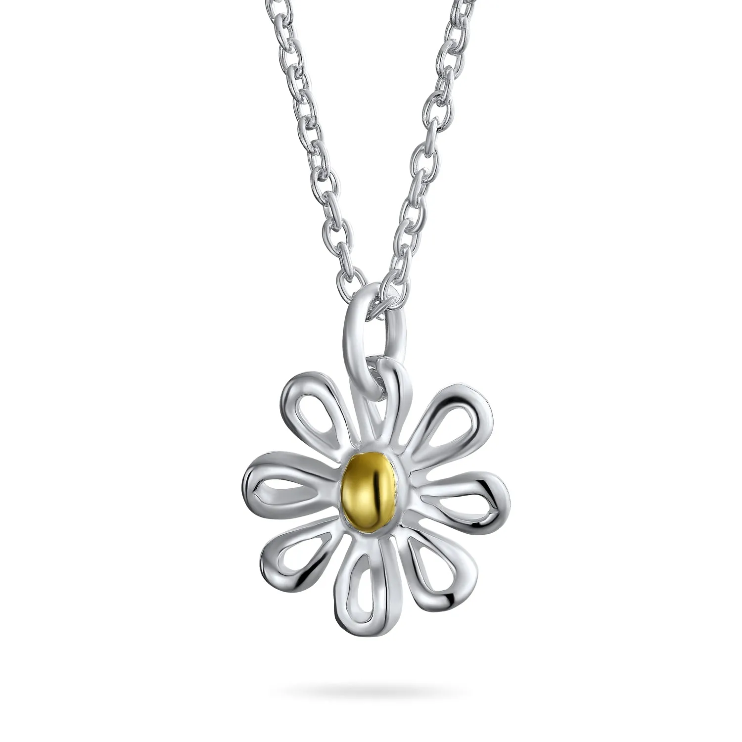 2-Tone Sunflower Daisy Jewelry Flower Earrings Bracelet Pendant Silver