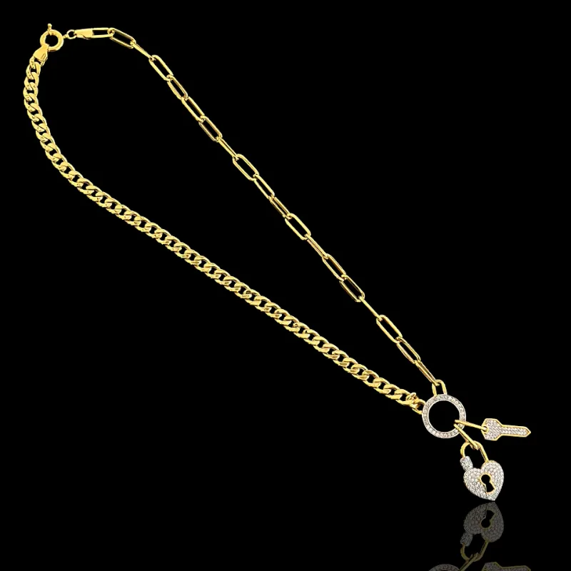 21K Solid Gold Eternal Love Necklace