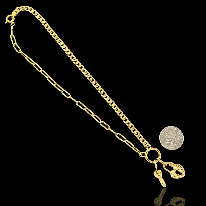 21K Solid Gold Eternal Love Necklace