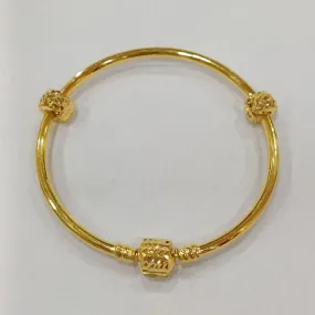 22K / 916 Gold Oval Lock Charm Bangle with stopper