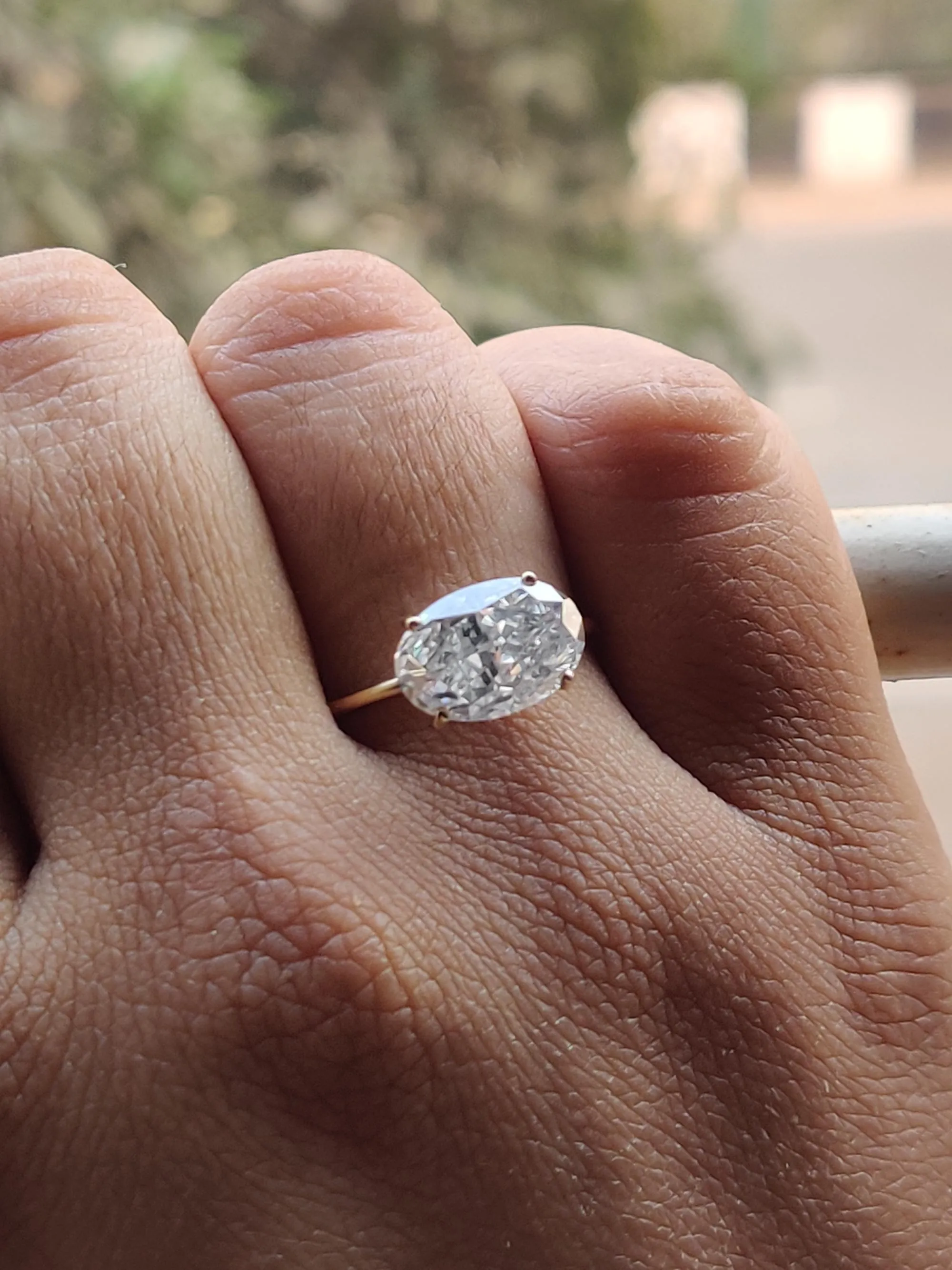 2.90CT Oval Moissanite Engagement Ring