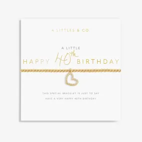 A Little 'Happy 40th Birthday' Bracelet in Gold-Tone Plating