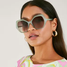 Accessorize London Women's Oversized Hexagon Sunglasses