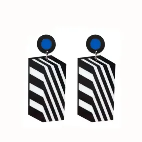 Aesthetic Stripe Drop Dangle Acrylic Square Earrings