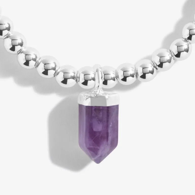 Affirmation Crystal (Amethyst) A Little 'Protection' Bracelet - 6 7/8" stretch