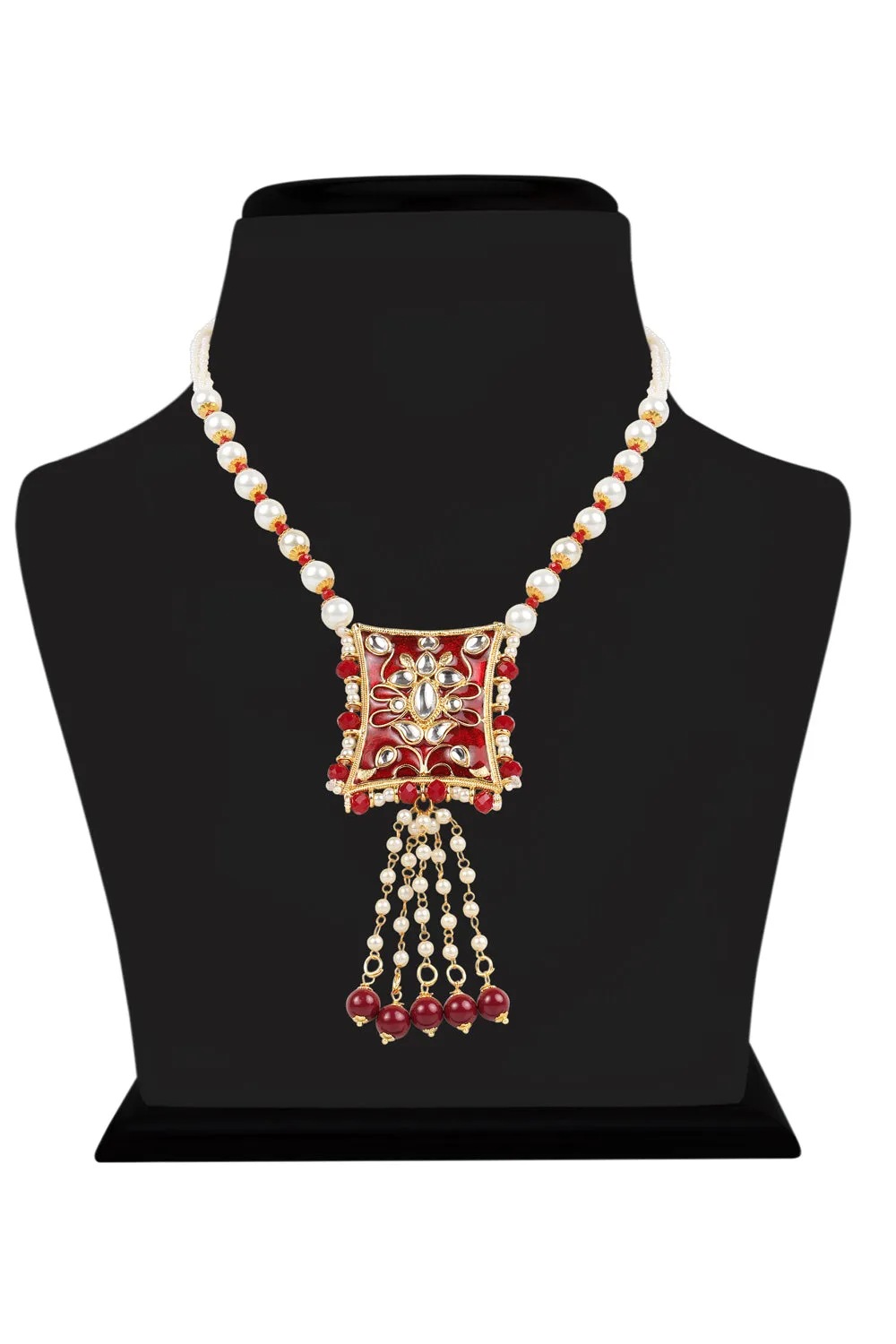 Alloy Necklace Set in Red