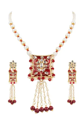 Alloy Necklace Set in Red