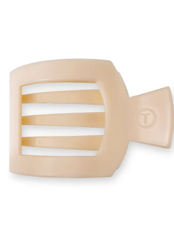 Almond Beige Medium Flat Square Clip