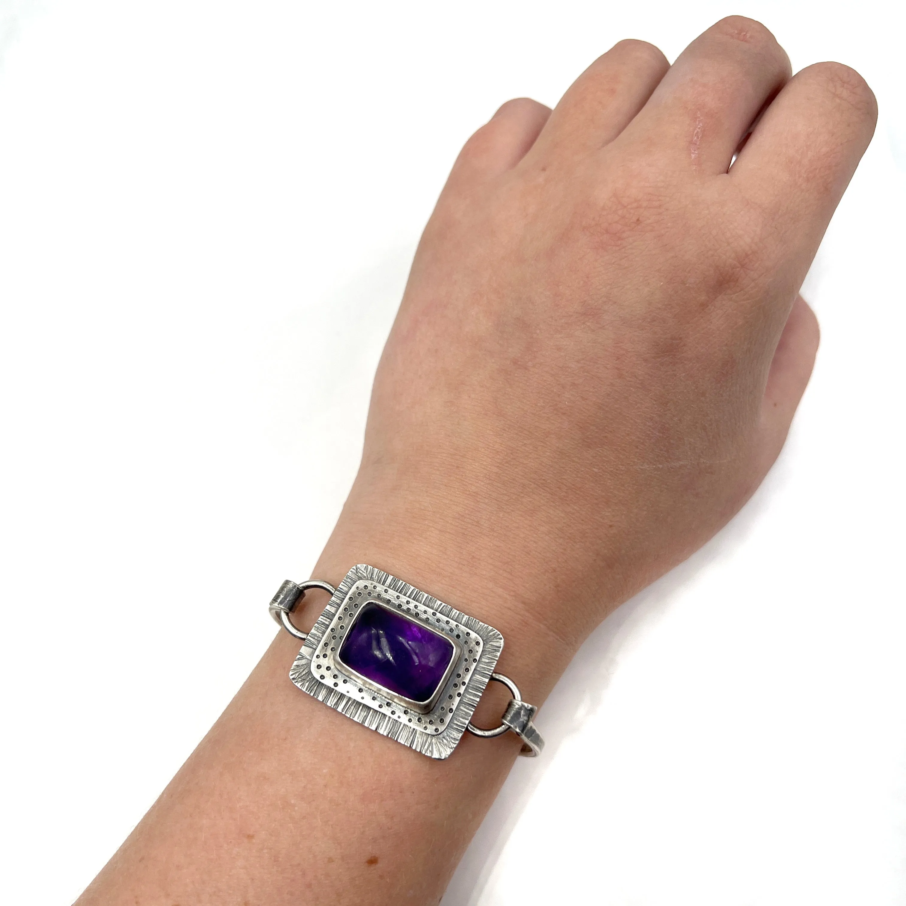 Amethyst Latch Bracelet