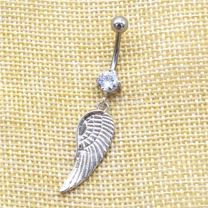 Anchor Feather Pendant Naval Piercing Rings Jewelry