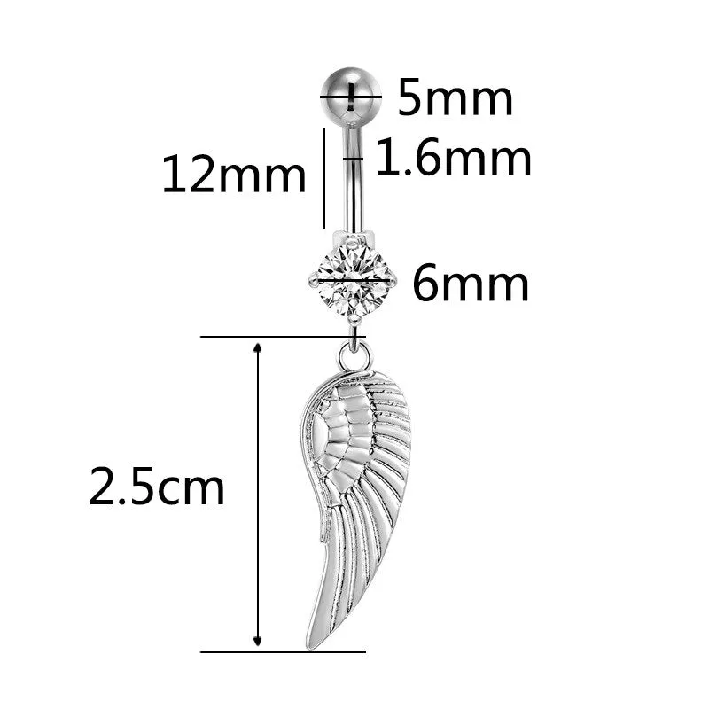 Anchor Feather Pendant Naval Piercing Rings Jewelry