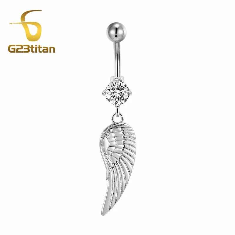 Anchor Feather Pendant Naval Piercing Rings Jewelry