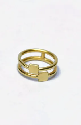 ANILLO CUADRADO DOBLE