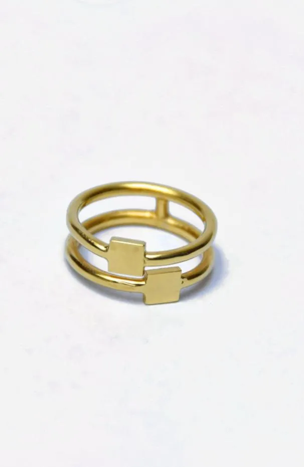 ANILLO CUADRADO DOBLE