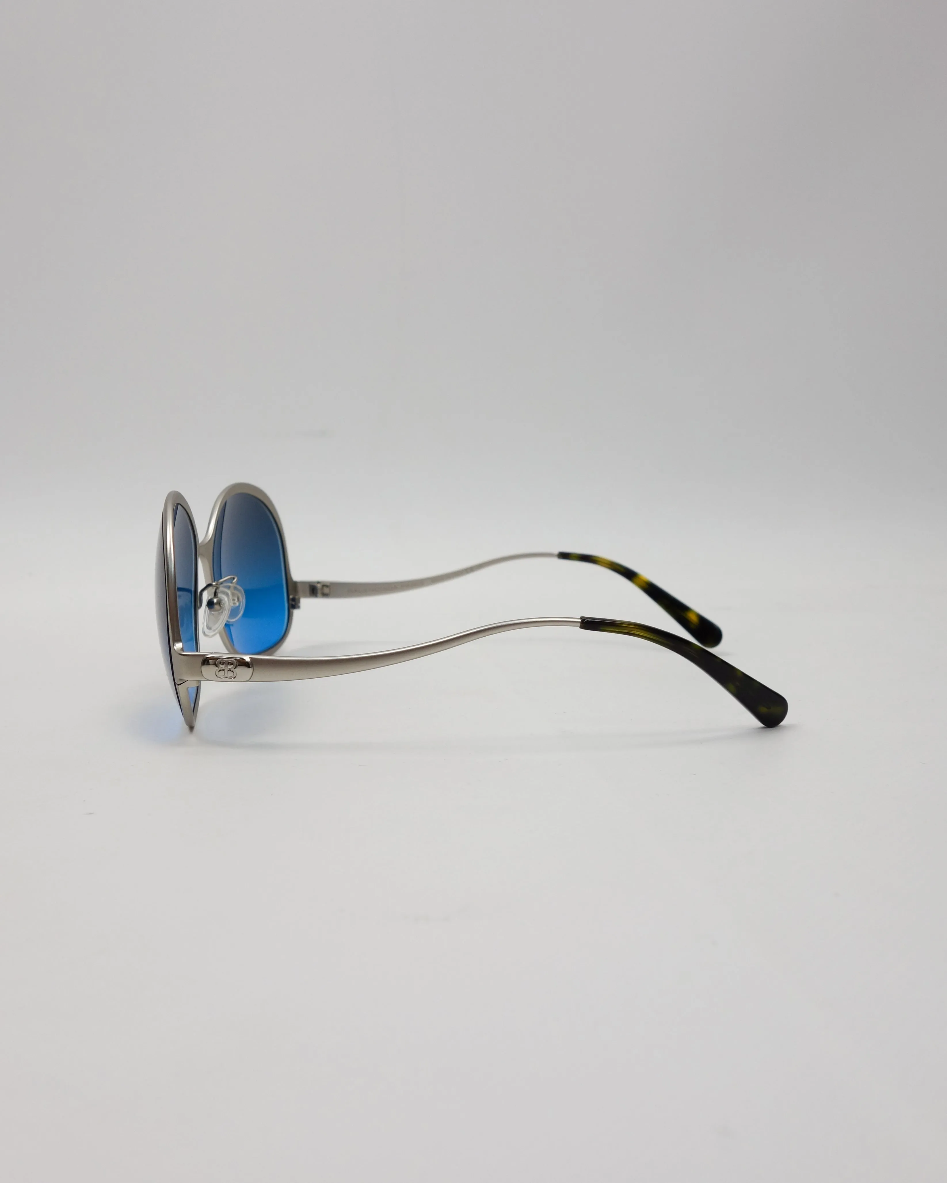 Balenciaga Metallic Blue Sunglasses 2000's