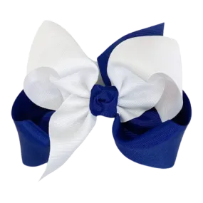 BC Two-Toned Bow - Navy & White